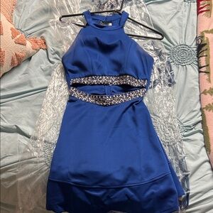 Honey and Rosie Royal Blue Cutout Mini Dress